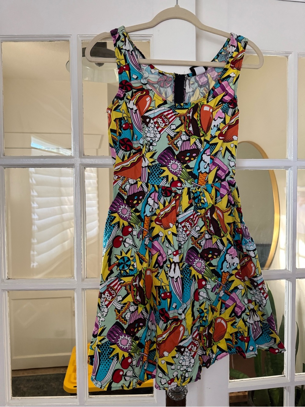 Colorful Pop-Art Snack Print Dress
